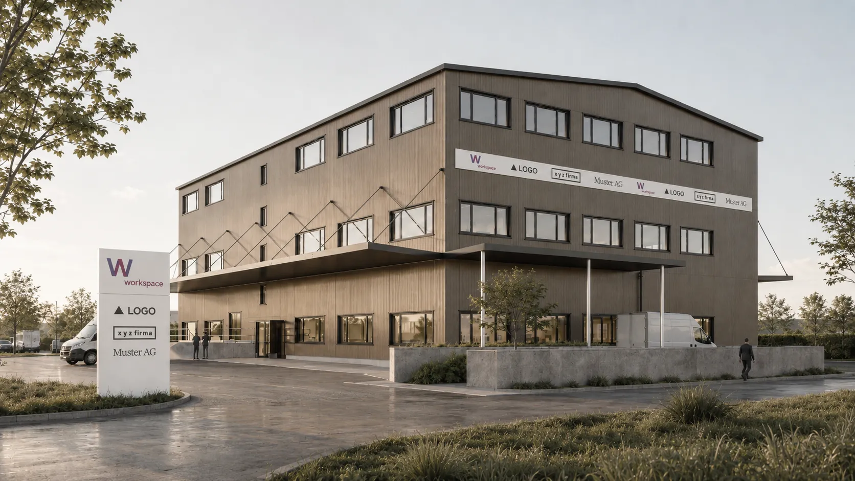 Workspace Wolfwil — Visualisierung der geplanten Gewerbehalle